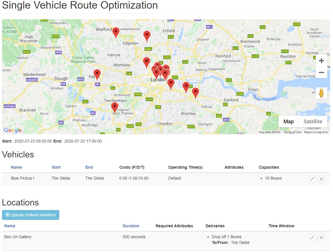 Single vehicle route optimization for same day deliveries with capacity constraints